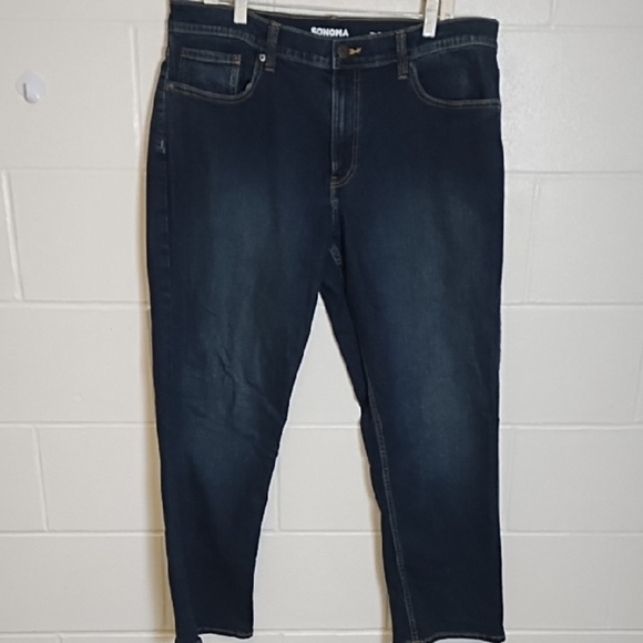 Dark Denim Stretch Jeans Classic Relaxed Everyday Jean - Picture 11 of 12
